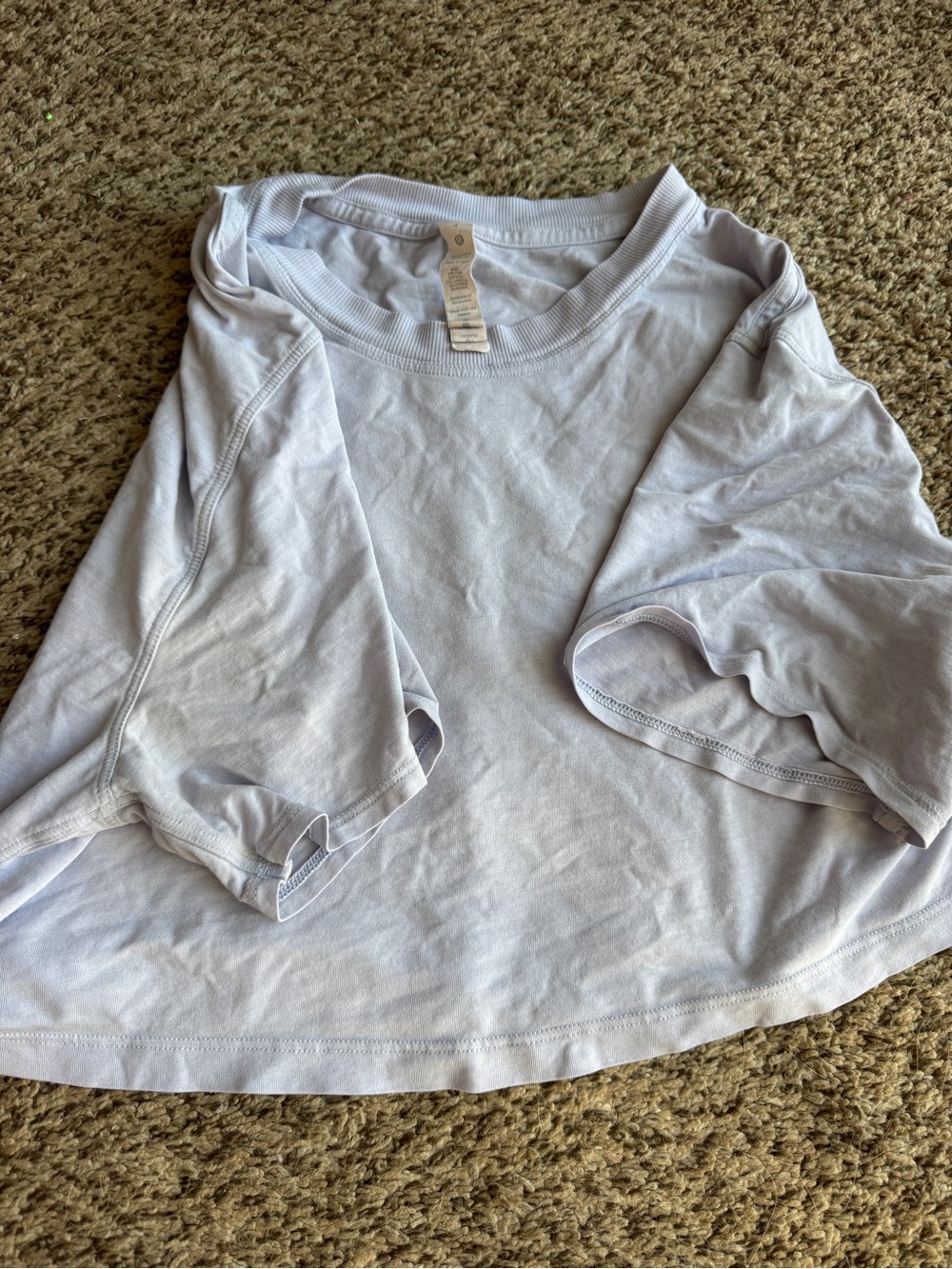Lululemon All Yours Light blue Cropped Tee size 4